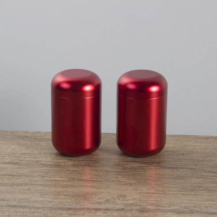 Anodized Aluminium Jars With Bamboo Wooden Lids Ergo Large Stash Jar