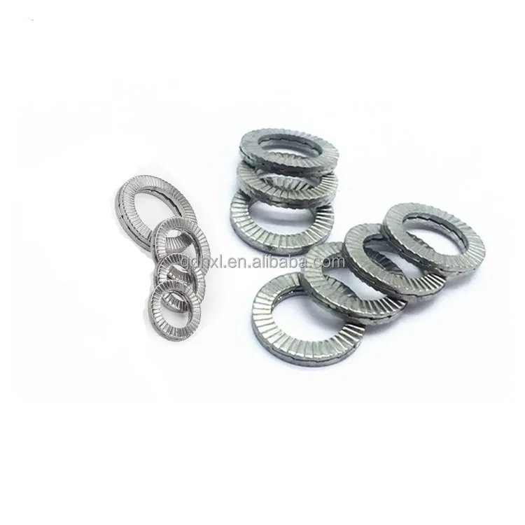 din25201 stainless steel knurling serrated washers Double fold wedge lock washer