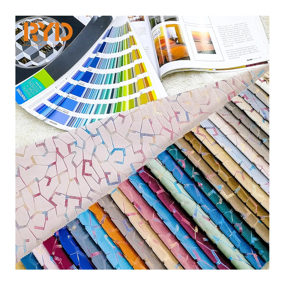 2021 New Design Holland Velvet with Printed and Glue Emboss 100%Polyester