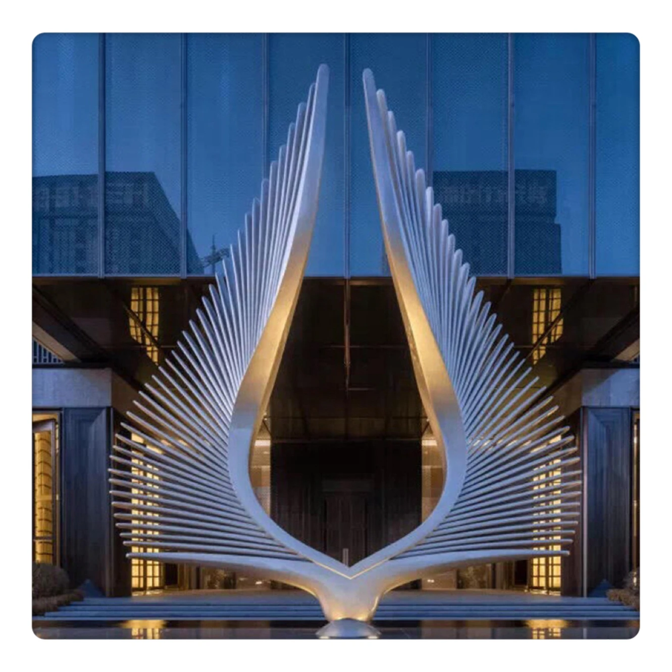 factory outlet garden customized abstract Outdoor large sculpture Stainless steel wing sculpture