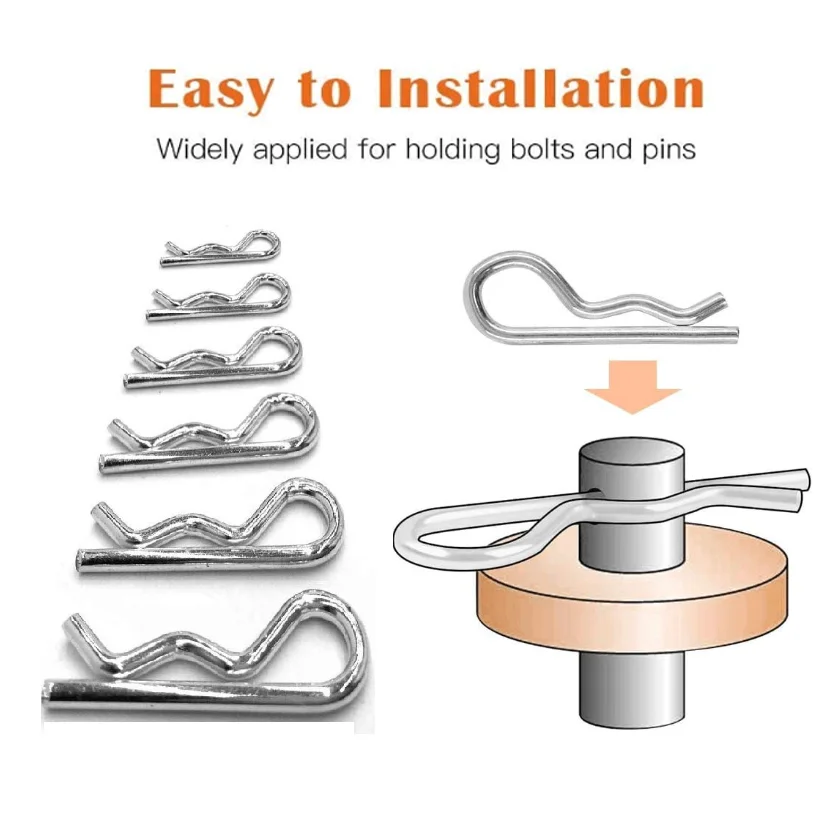 20 Pcs Heavy Duty Zinc Plated Cotter Pin Spring Fastener Assortment Kit Hitch Pins Clips Cotter Clip for Hitch Pin Lock System