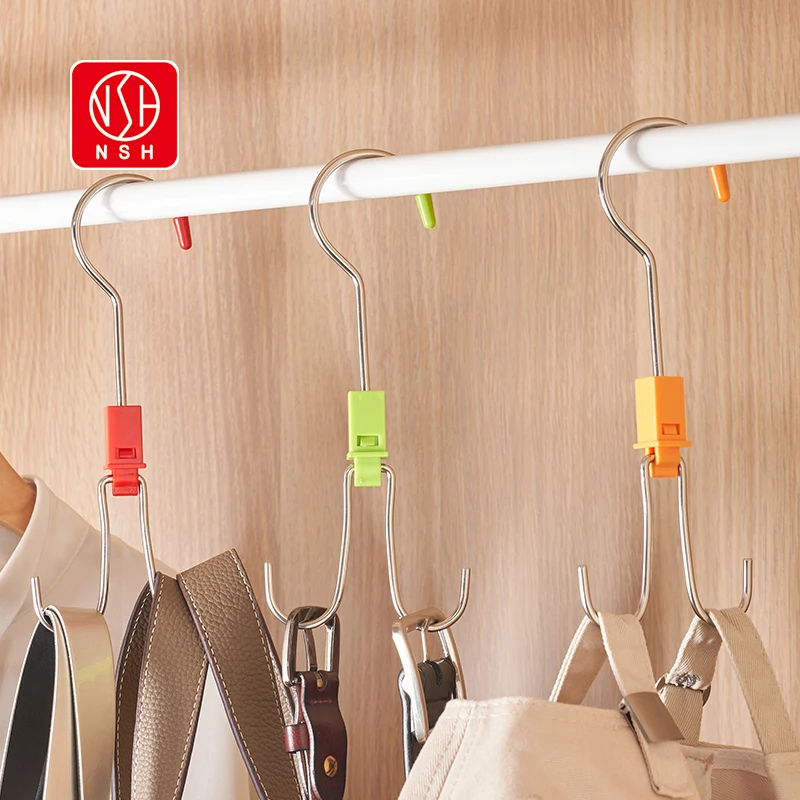 NSH6248 wholesale stainless steel hooks 360 degree rotating hook Casual household hook