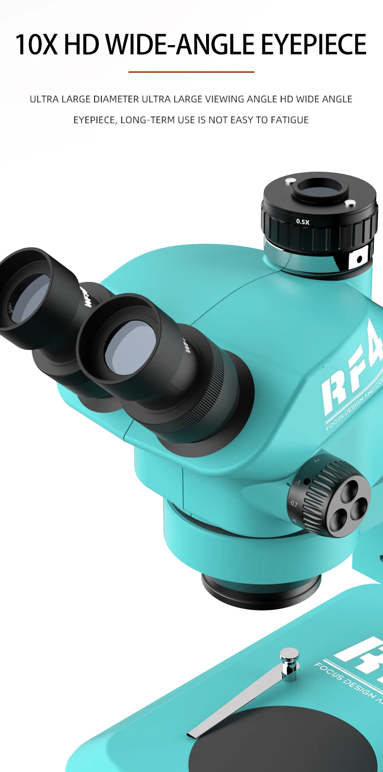 Factory price RF4 RF7050TV stereo trinocular Microscopio Pcb Bga mobile repair 144 LED light 7-50X microscopes