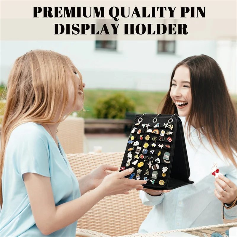 Enamel Pin Display Holder Pins Collection Storage Organizer Case Pin Display Binder Stand with 3 Binders and 5 Pages