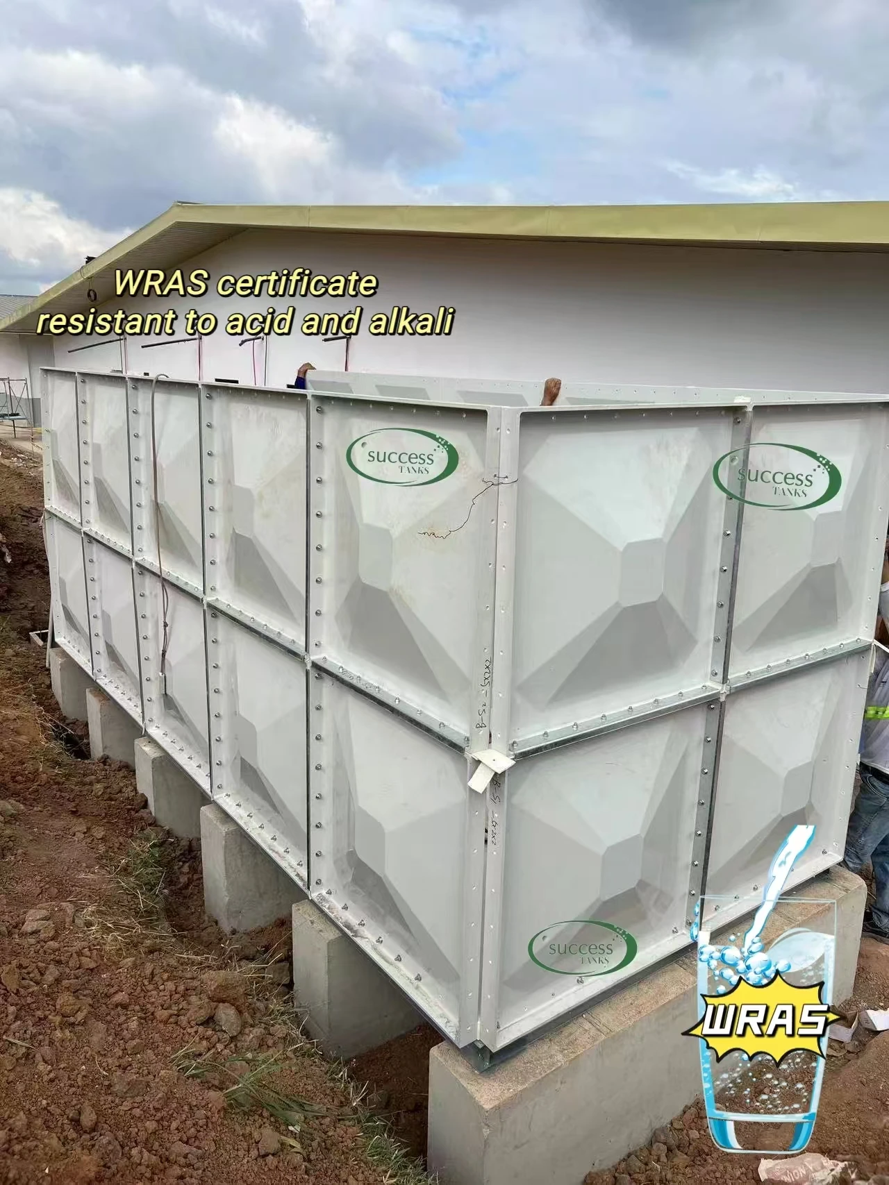 High quality Composite Composite Fiberglass SMC Water tank Fiberglass 20,000 liter reservoir rainwater storage tank