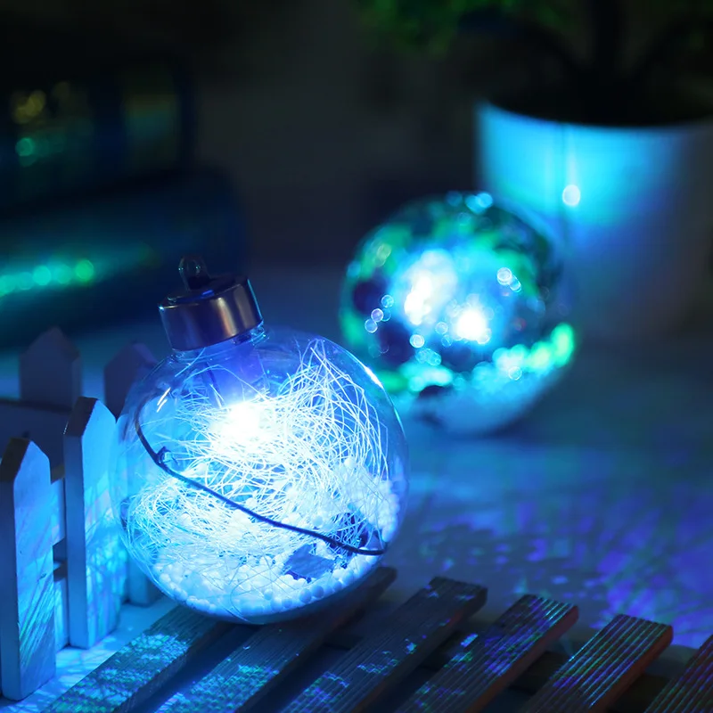 
2020 Christmas Tree Hanging Gift Custom Plastic Led Christmas Ball Led Light Ball 