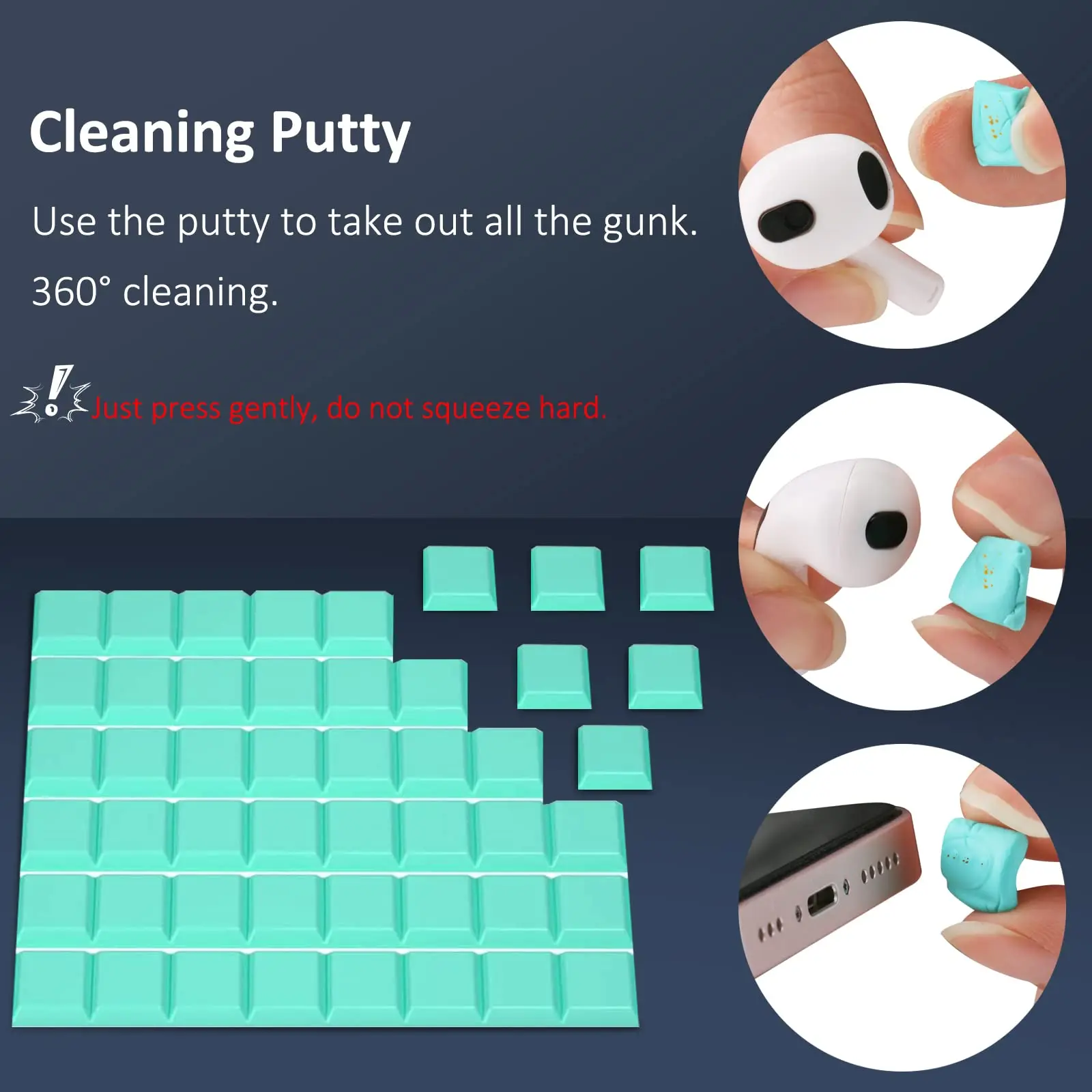 Cleaner Putty Cleaner Kit Compatible with Airpods, Earbuds Cleaning kit,Cleaning Pen with Brush for Earbuds Cleaner