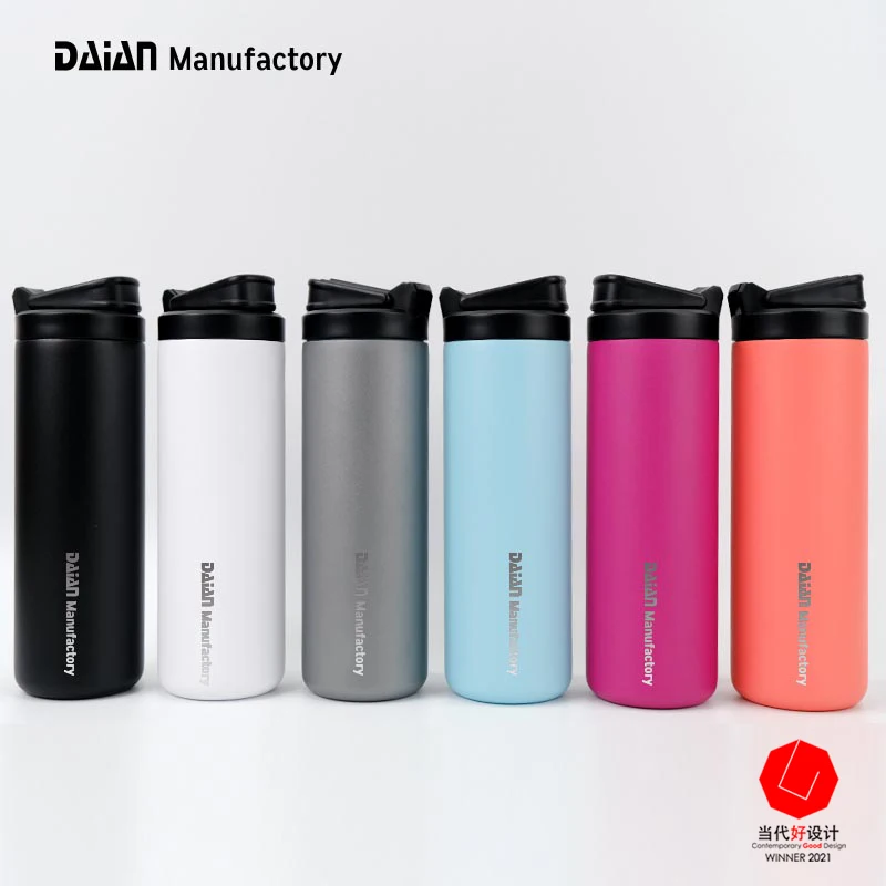 Customized 18oz/20oz/32oz Hot Sports Double Wall Insulated Vacuum Flask Stainless Steel Water Bottle with Straw Lid
