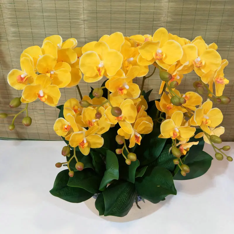 Manufacturers selling living room decoration film two fork with leaf artificial butterfly orchid