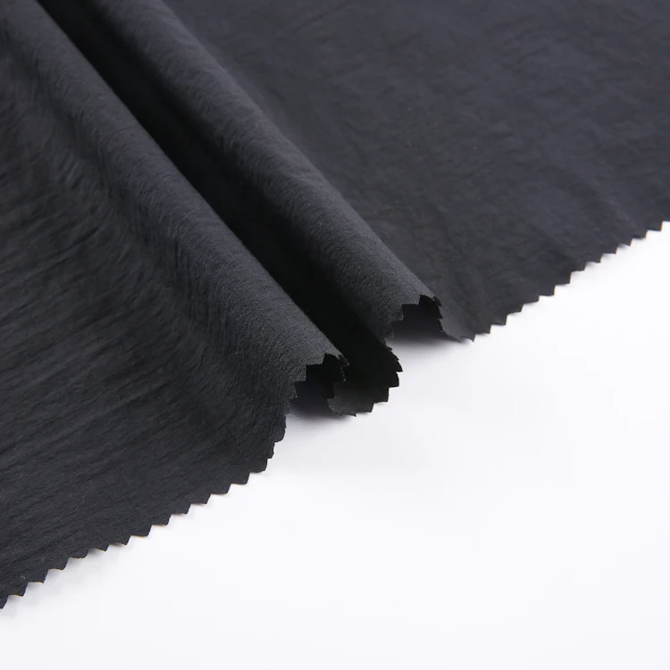 Wholesale china elastic plain dye black cotton woven nylon spandex fabric for sportswear
