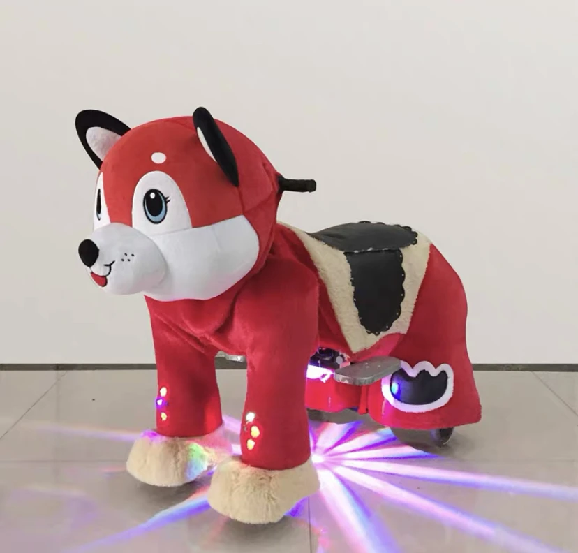 Shopping Mall Plush Big Size Stuffed Walking Animal Electric Scooter Ride On Toy Animal