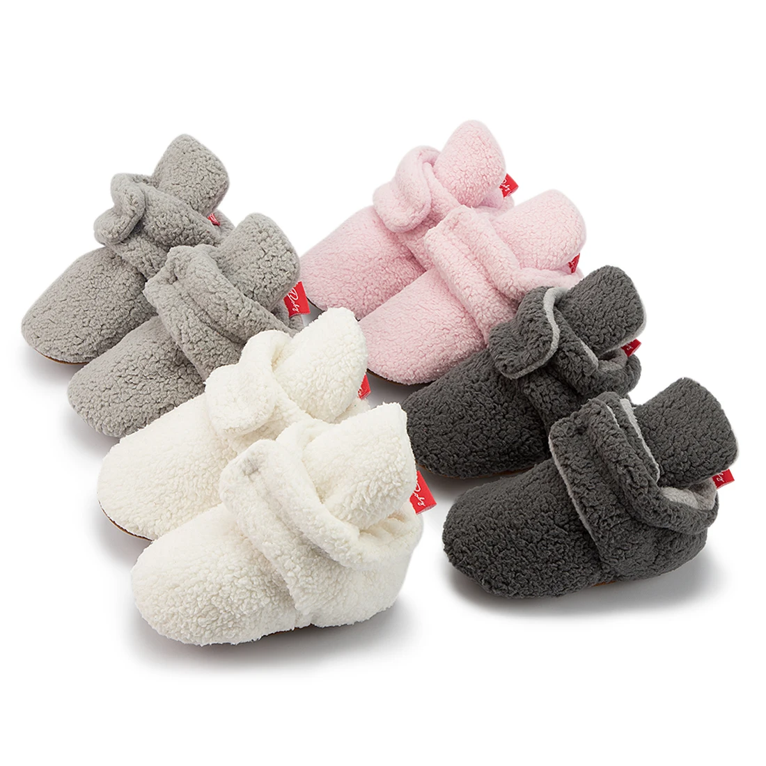 New arrival warm fleece winter indoor sock shoes newborn boy girls baby boots booties
