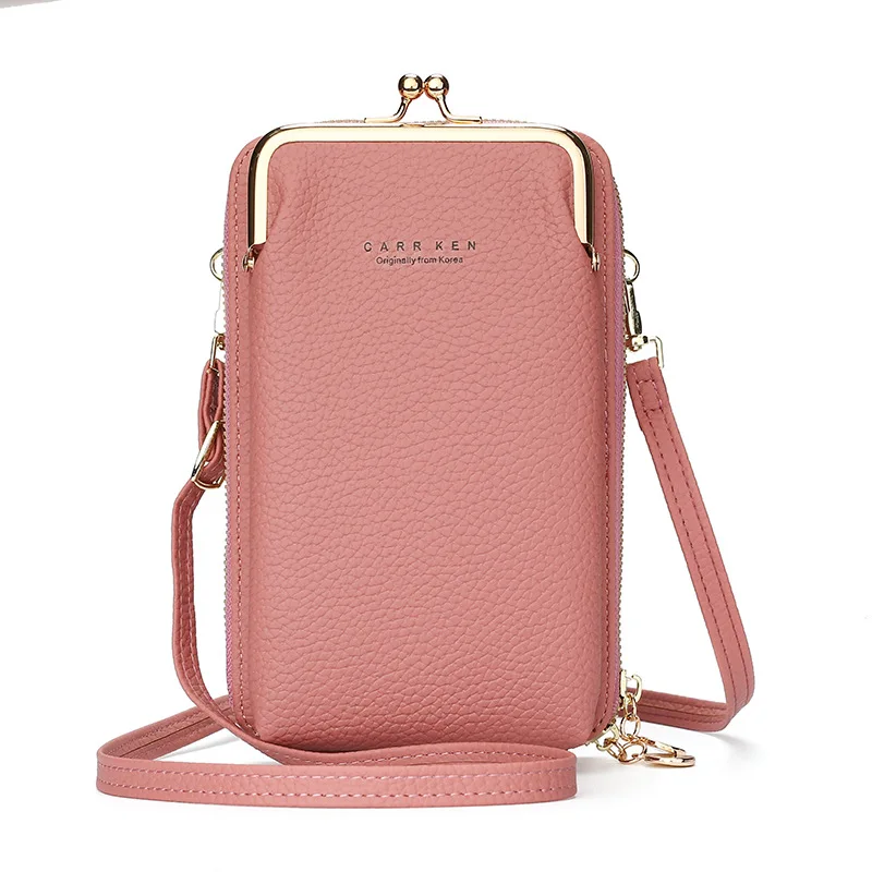 RU Fashion Long Shoulder Bag Multi Cardholder Layer Messenger Phone Pu Lock Zipper Women Wallet