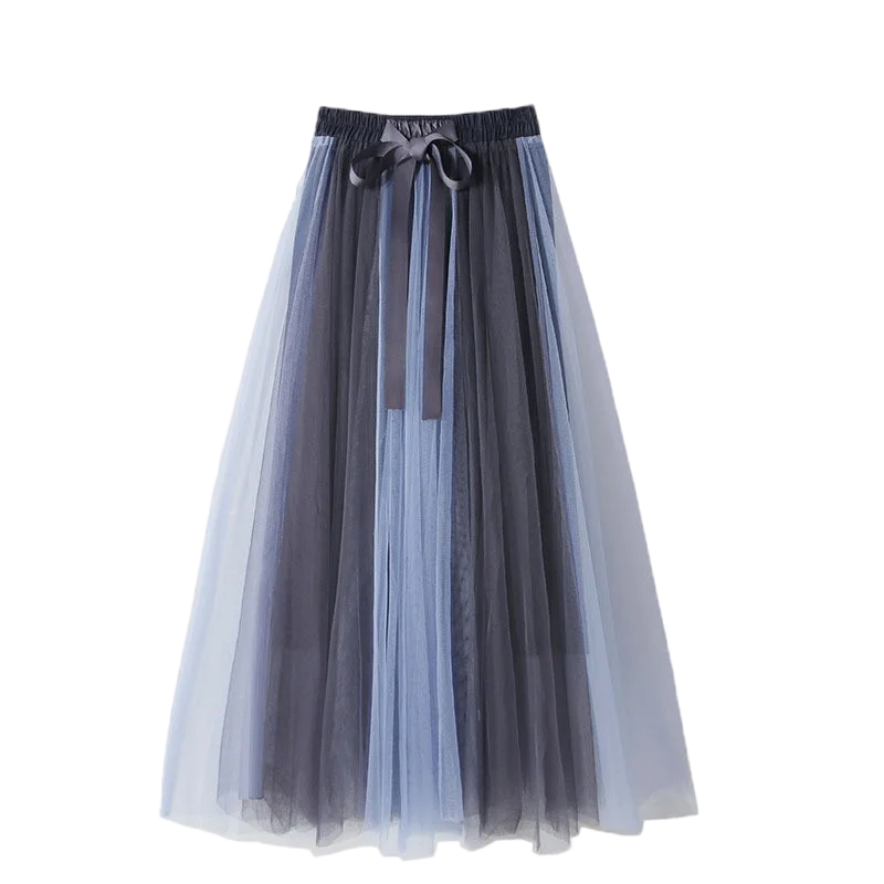 Kids Long Tutu Skirt Below Knee Children Ruffle Lining Cotton Princess Tulle Pleated Bow TUTU for Girls Teens Long Tutu Skirt