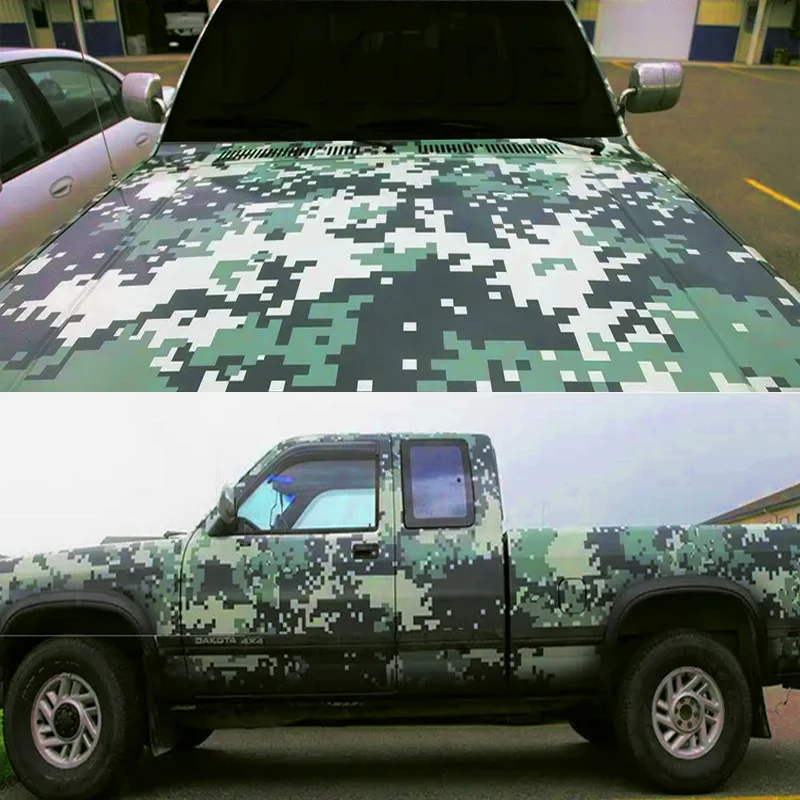 Air Release Military Army Green Camouflage Film Cover Digital Camo Vinyl Car Wrap Foil Sticker