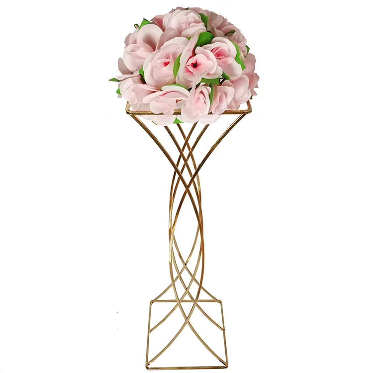 Whole elegant wedding high acrylic flower stand lead flower stand table gold balcony flower decor
