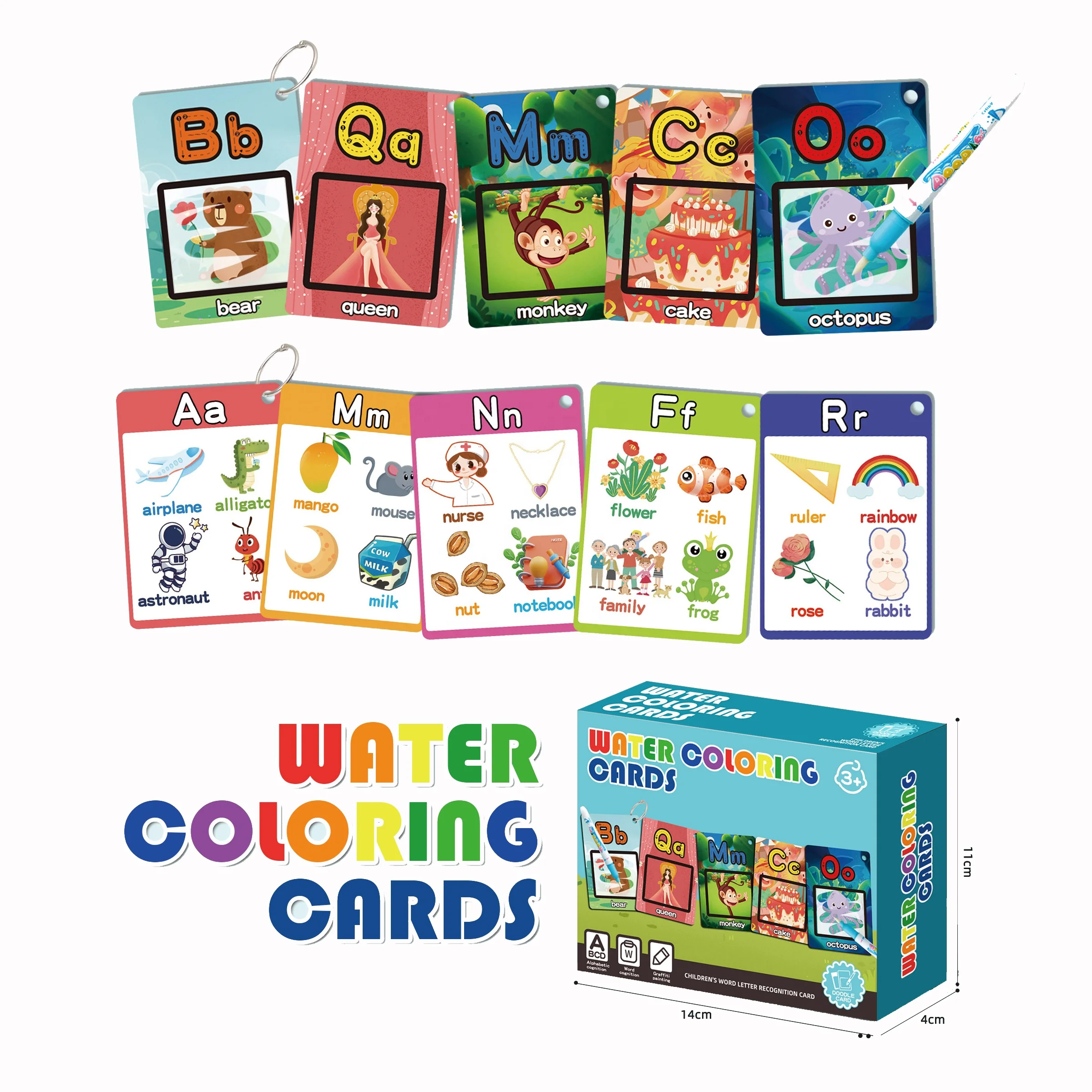 Preschool Children Drawing Toys Alphabet Learning Toy Portable Magic Water Book Drawing Cards Educational Coloring Kit for Kids