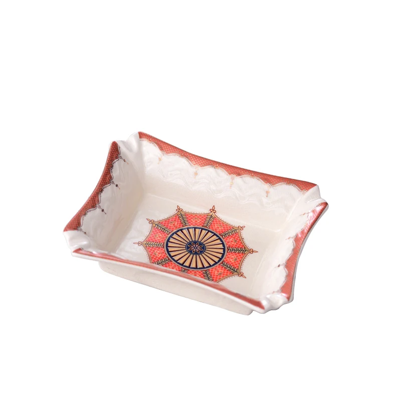 
Factory direct supply rectangle ceramic ashtray home office hotel ashtray custom logo 