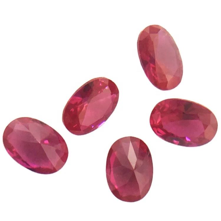 5# loose egg shaped gem price gemstones red corundum niel gems fancy synthetic oval ruby stone for sale