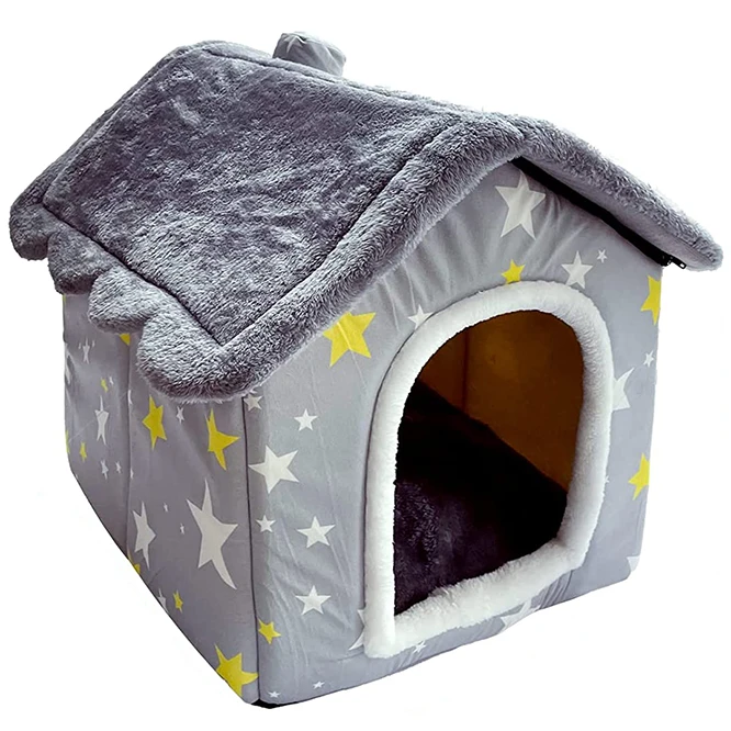 ty Anifail Anwes Warm Washable Cat House Pet Bed Dog House Indoor Warm Kennel Pet Cat Cave Dog Soft Puppy Nest Sleeping House
