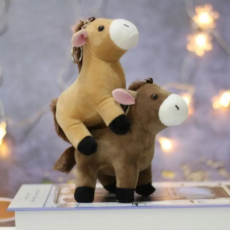 Wholesale Horse Plush keychains toys Grab Machine Doll Horse Stuffed animal toys Plush kawaii Plush Little Horse Donkey Keychain