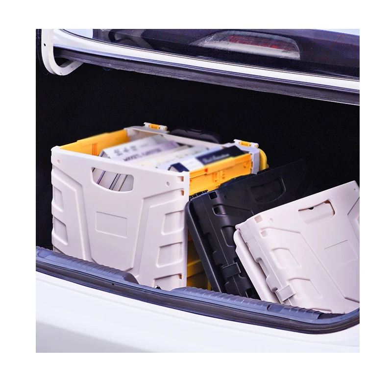 Outdoor Fresh Convenient With Wheels Plastic Folding Trolley Multifunctional Back-up Car Trunk Storage Box