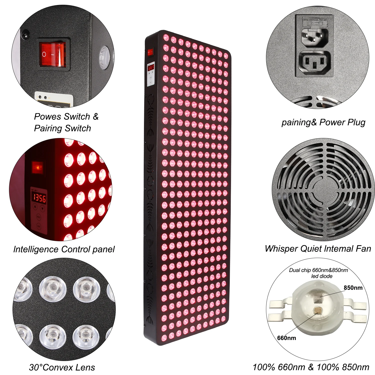 660nm 850nm LED Infrared Red Light Therapy Panel Idea Light