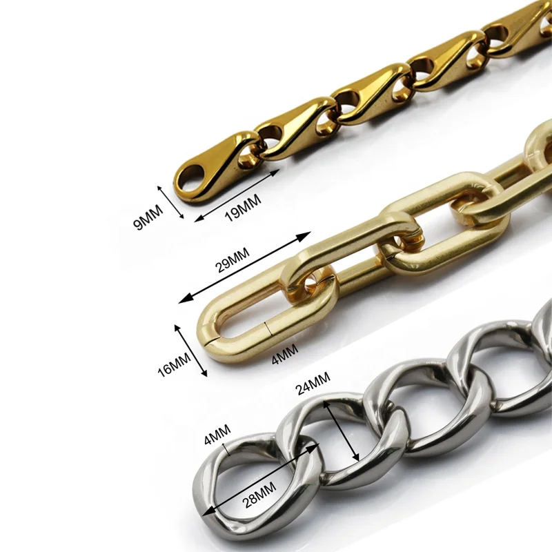 Высококачественные модные дизайнерские позолоченные латунные цепи для кошелька сумки