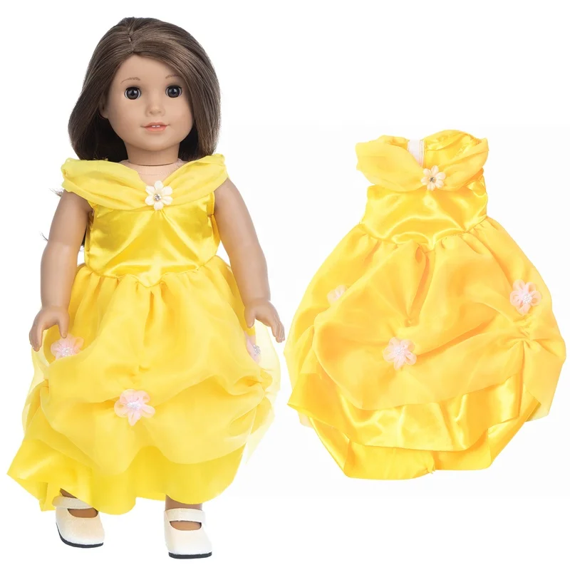 Bride wedding dress 18 Inch American Dolls Accessories 43 cm Doll Short skirt girls Doll Gown
