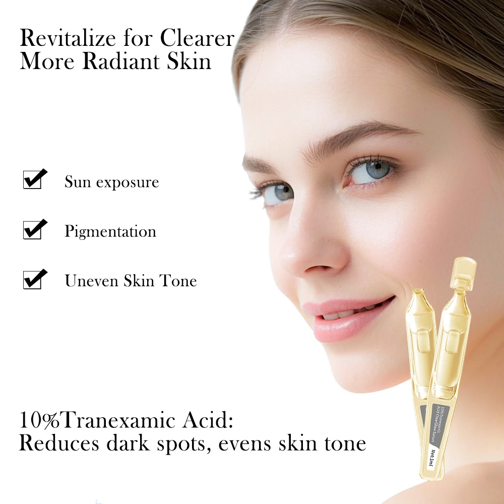 Super 10%Tranexamic Acid ClearGlow Whitening Face Serum with Hyaluronic Acid Hydrating For Sun exposure