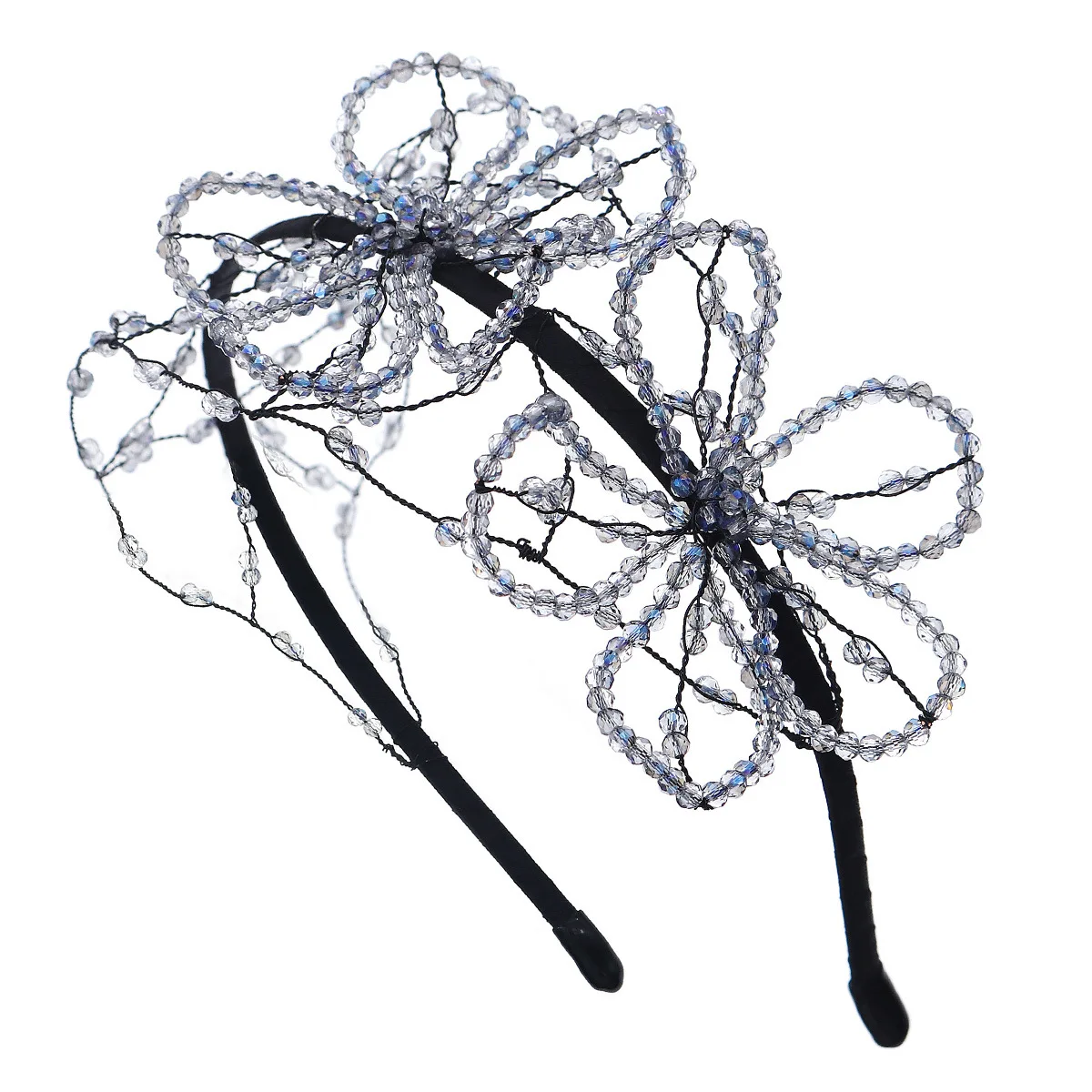 Bridal Tiara Crystal Headband Birthday Dinner Photo Shoot Hair Accessories Handmade Beaded Flower Headband