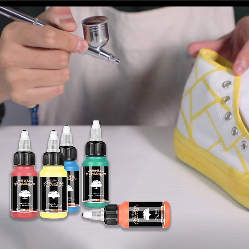 LinhaivetA Acrylic Airbrush Paint Wood Glass Leather Waterbased Air Brush Color