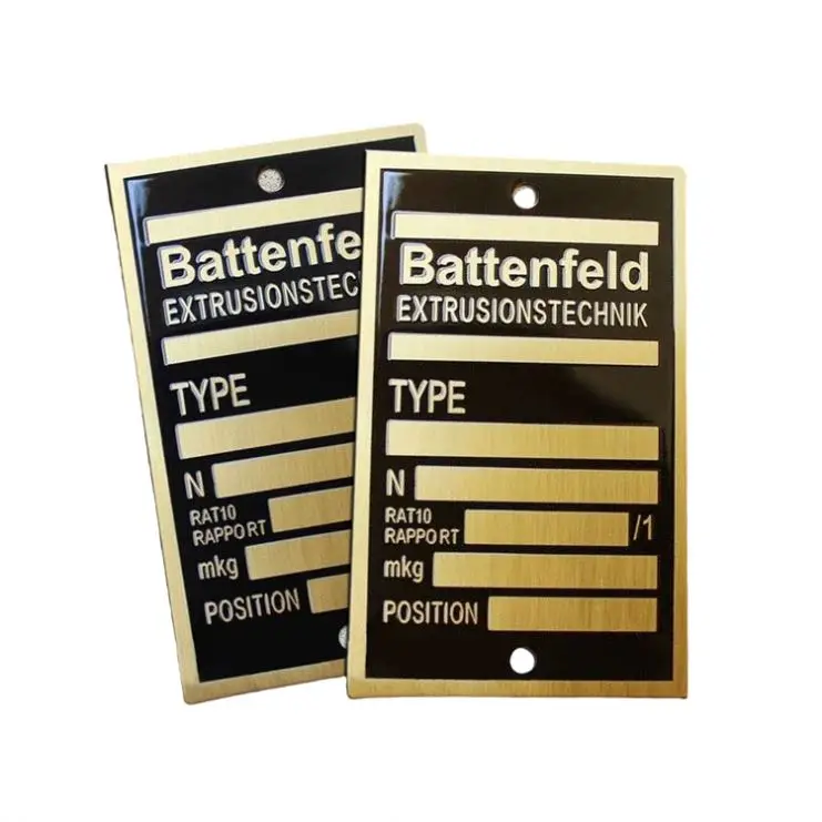 Custom Metal Silver Silk printing Sticker Sand-blasting Aluminum Label ID Card for Equipment