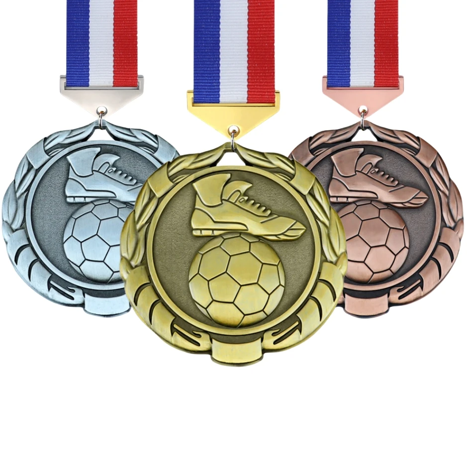 Cheap customized 1st place soccer gold sport medallion custom metal craft 3d award football Ride Medal