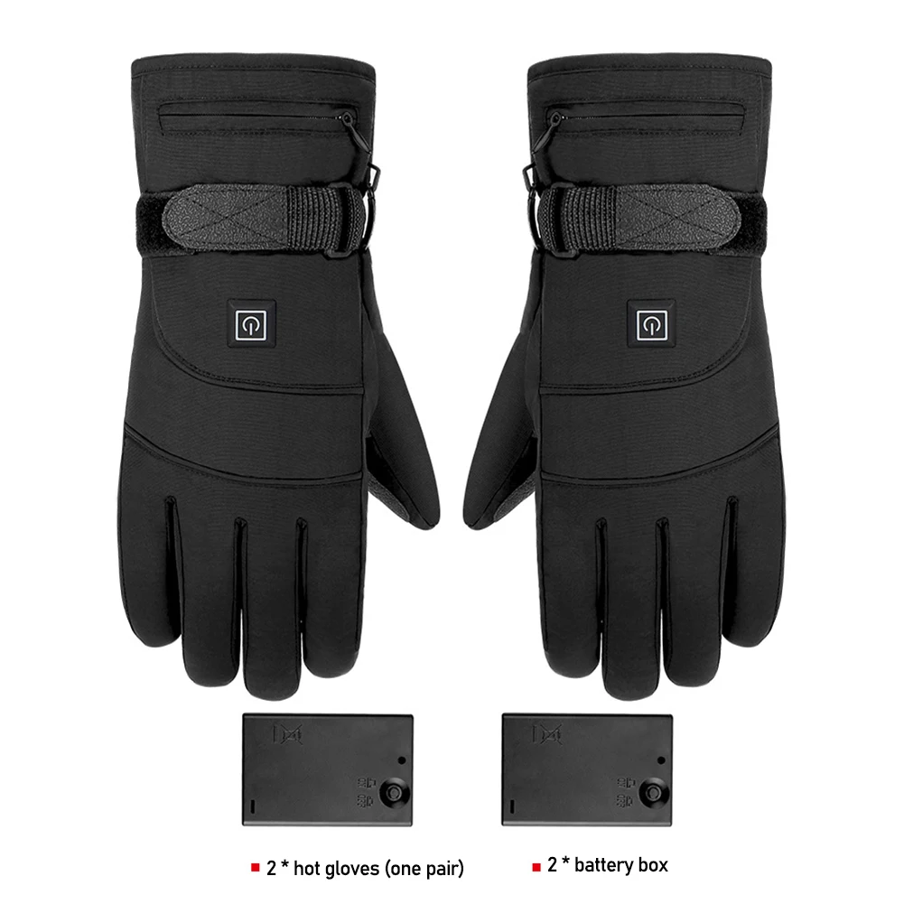 Snow Glove Black Heated Men Products Motorcycle Women Bike Riding Men Hand Wholesale Mitten Cold Winter Touch Screen Gloves