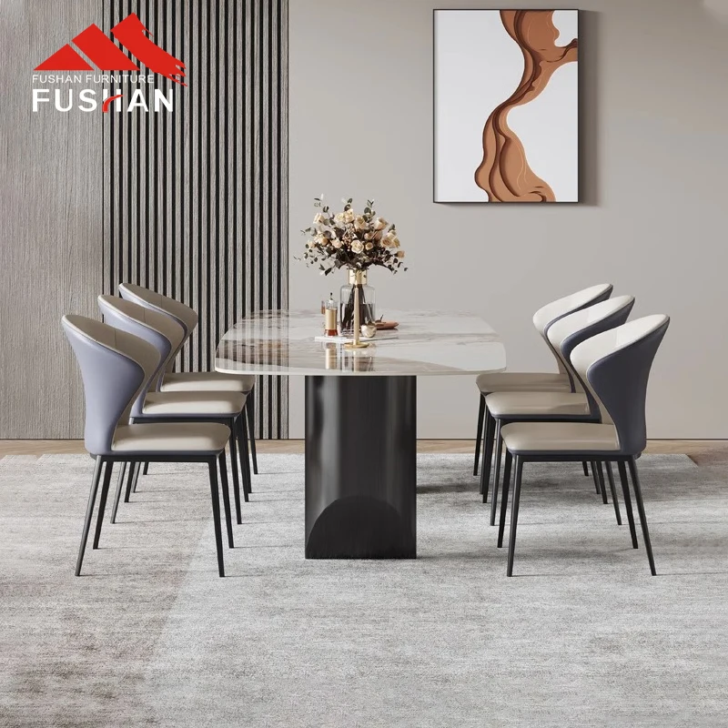 wholesale modern restaurant metal frame leather upholstered dining room chair