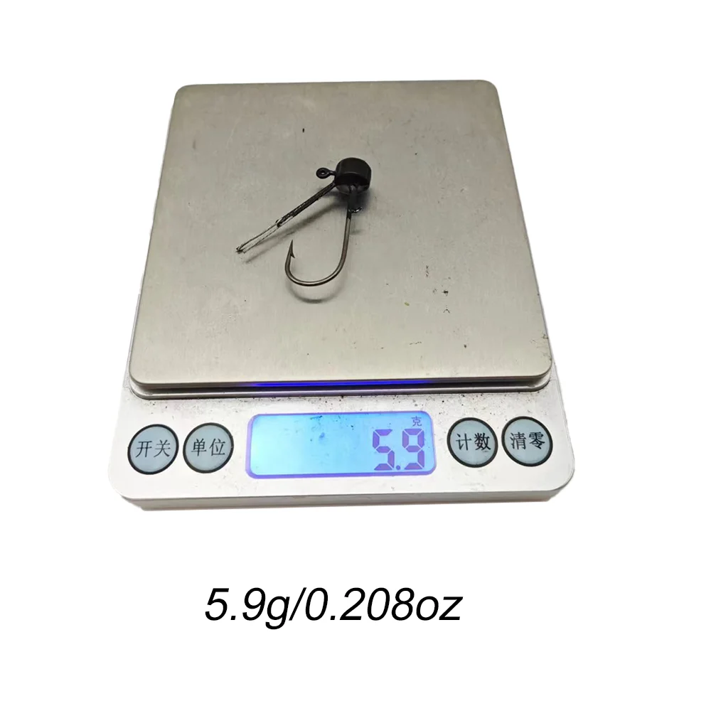 20pcs Weedless Hooks Jig Heads Fishing Worm Football