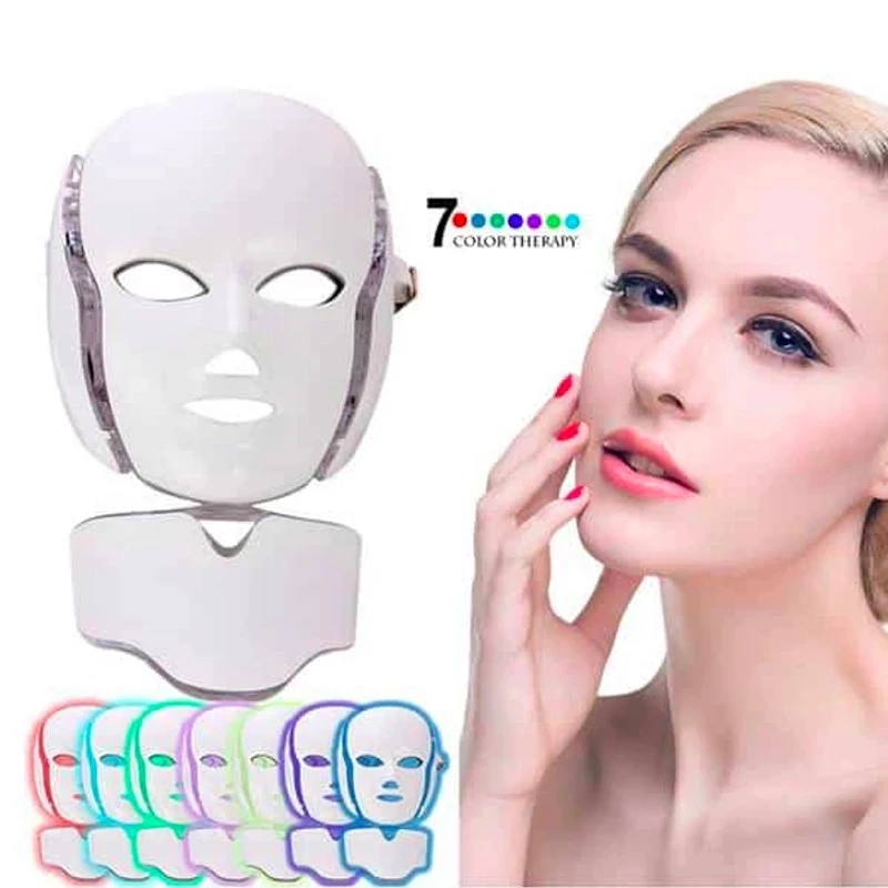 Лидер продаж 7 цветов PDT Photon уход за кожей лица и шеи легкая терапия красоты светодиодная маска