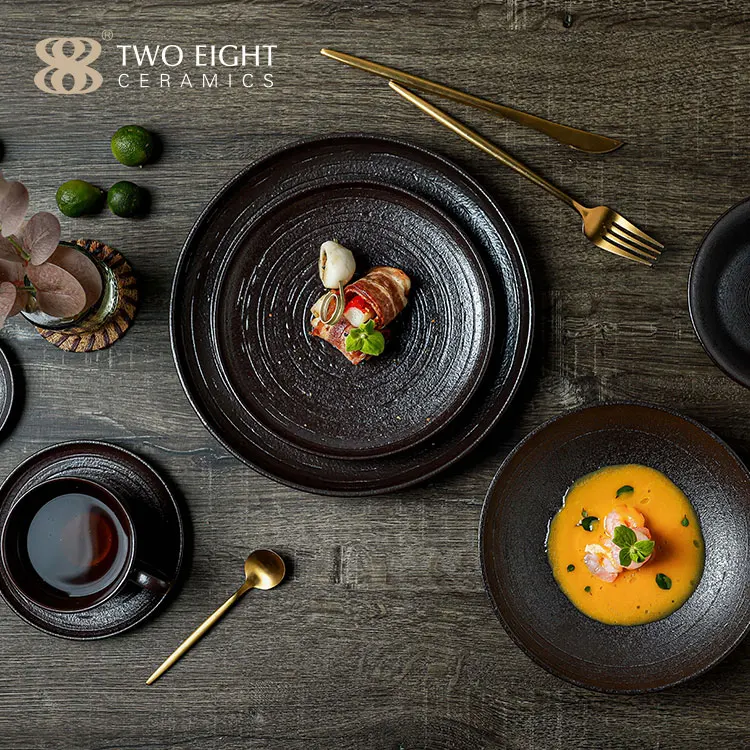 New Arrival Color Ceramic Dishes Set Hot Restaurant Porcelain Ceramic Dish & Plate Wholesale Serving Dishes Ceramic