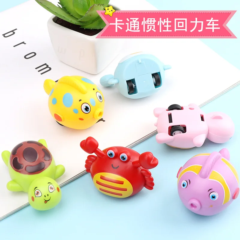 Factory funny children crab tortoise cute fish cartoon animals toys animal plastic pull back toy car