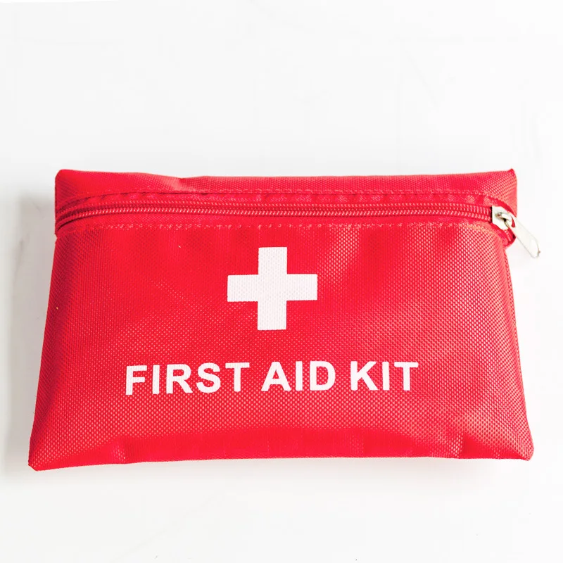 
First Aid Kit for Driving Traveling Outdoor Home Using Red Portable First Aid Kit with Content 