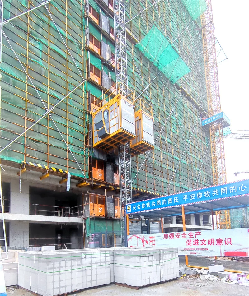 XCMG Official Building Lifting Elevator Hoist SC200/200FS1 4 Ton Double Cage construction lifter For Sale