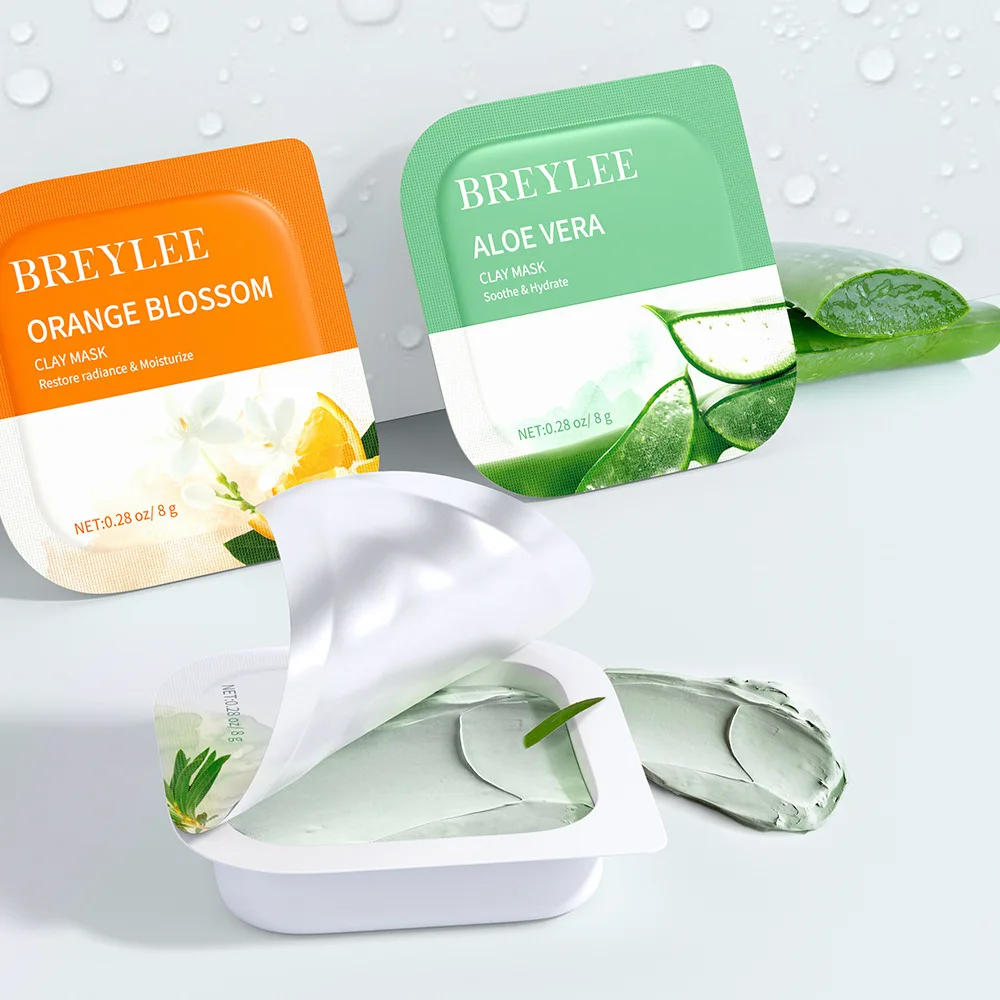 BREYLEE jelly cup clay mask skin whitening clay face mask face deep pore cleansing mud clay facial mask