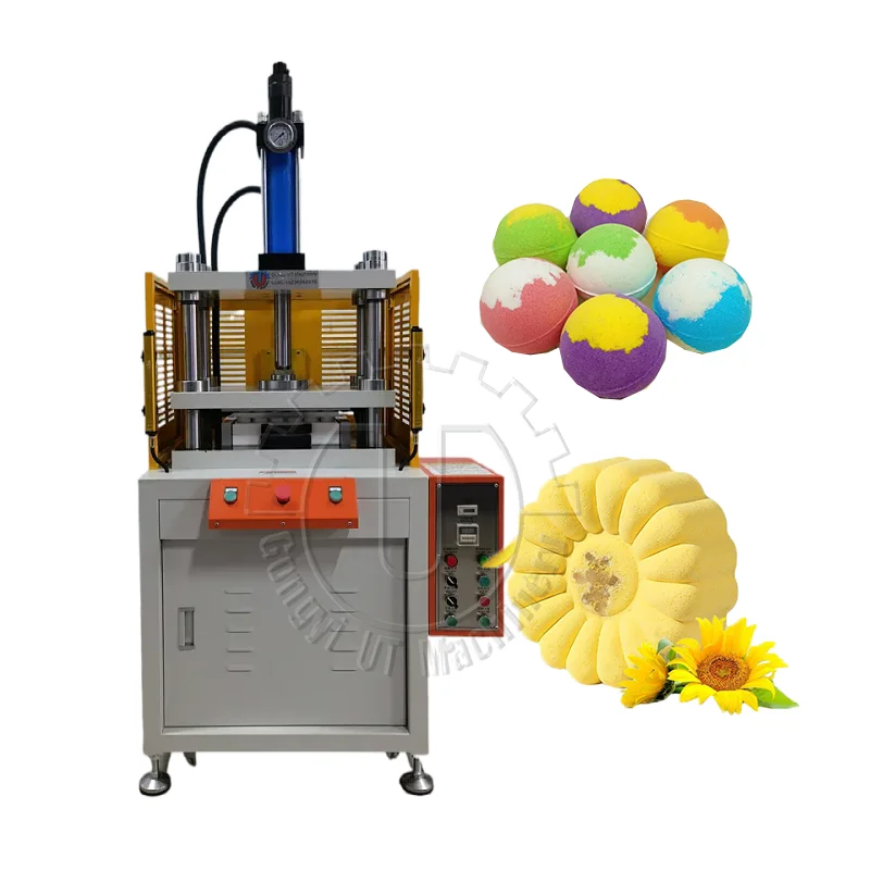10T Home Use Semi-Automatic Ball Fizzing Press Machine Solid Shampoo Bars Spa Function Relaxing Moisturizing Rose Bath Bomb Set