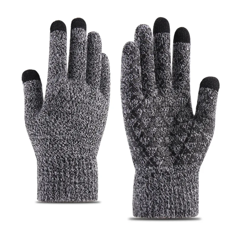 
Fashion Men Women Anti Slip Smartphone Driving Touch Screen Gloves Winter Amazon Knitted Acrylic Gloves 
