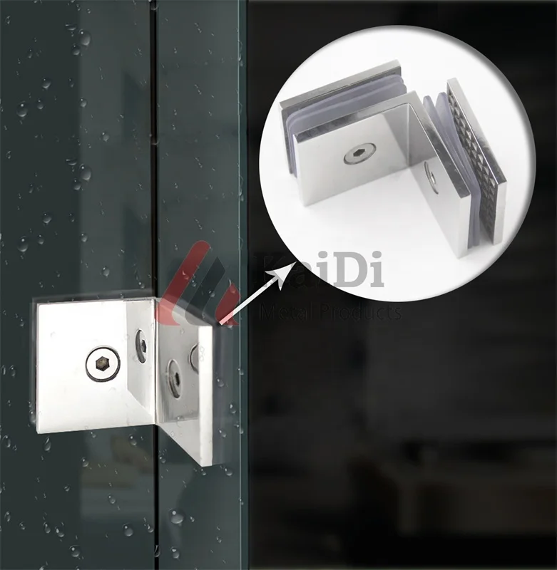 Luxury shower door glass clamp bathroom glass door clip glass shelf clamp