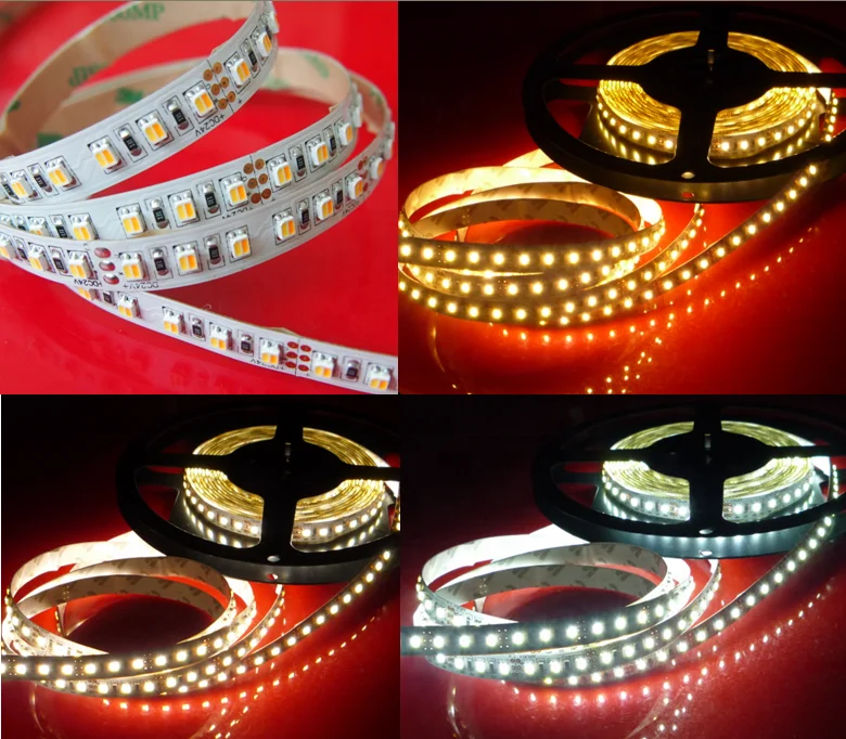 Двухцветная Светодиодная лента 2-в-1 для светодиодной ленты CRI90 + IP20/ IP67 DC12/ DC24V
