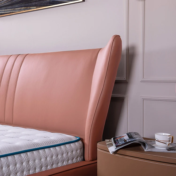 bedroom furniture camas modern wood queen king full size soft upholstered low platform bed frame with headboard