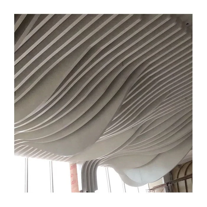 Factory Custom aluminium Wavy Baffle Ceiling Design Shopping Mall Customized Metal Curve false ceiling