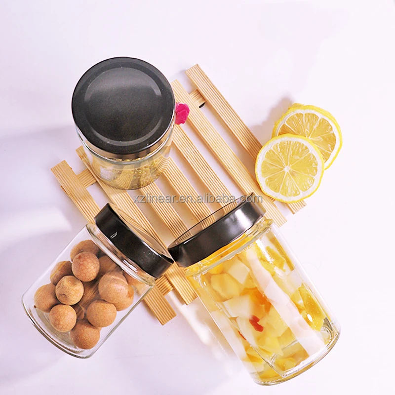 big bulk100ml 200ml high top pickle jar straight sided deep lid storage  jar for honey
